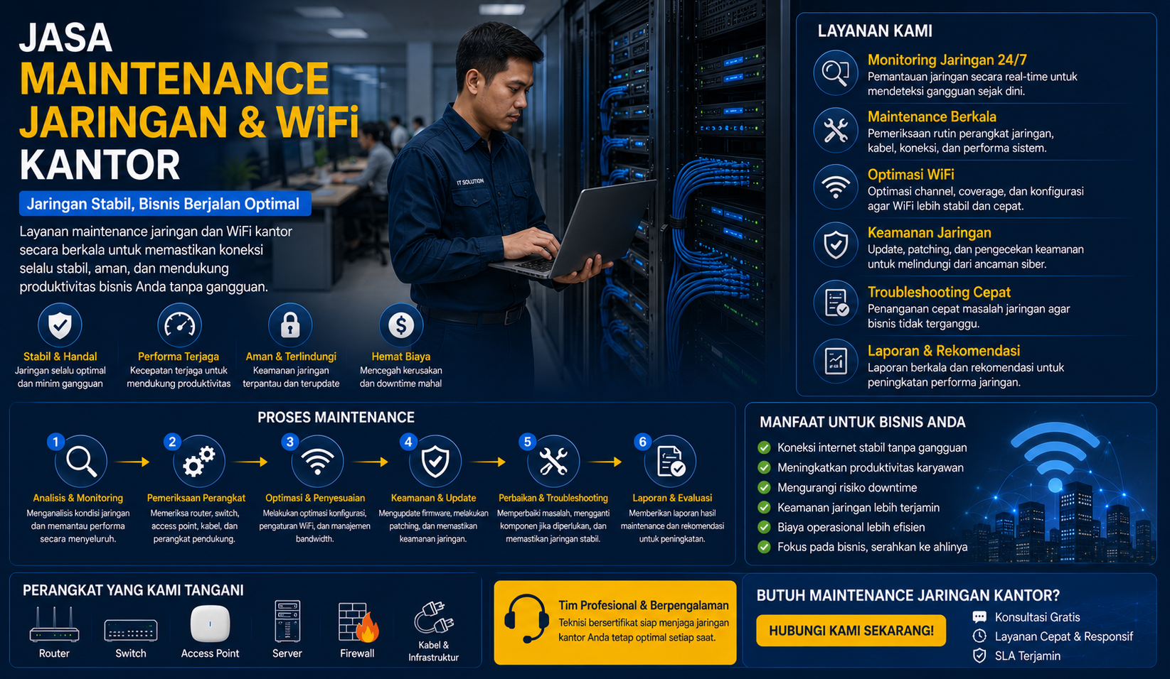 Jasa Maintenance Jaringan dan WiFi Kantor