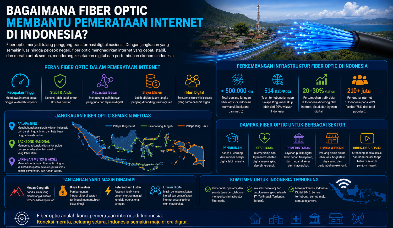 Bagaimana Fiber Optic Membantu Pemerataan Internet di Indonesia?