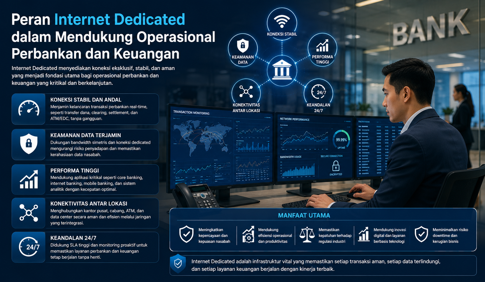 Peran Internet Dedicated dalam Mendukung Operasional Perbankan dan Keuangan, Mengapa Semakin Dibutuhkan?