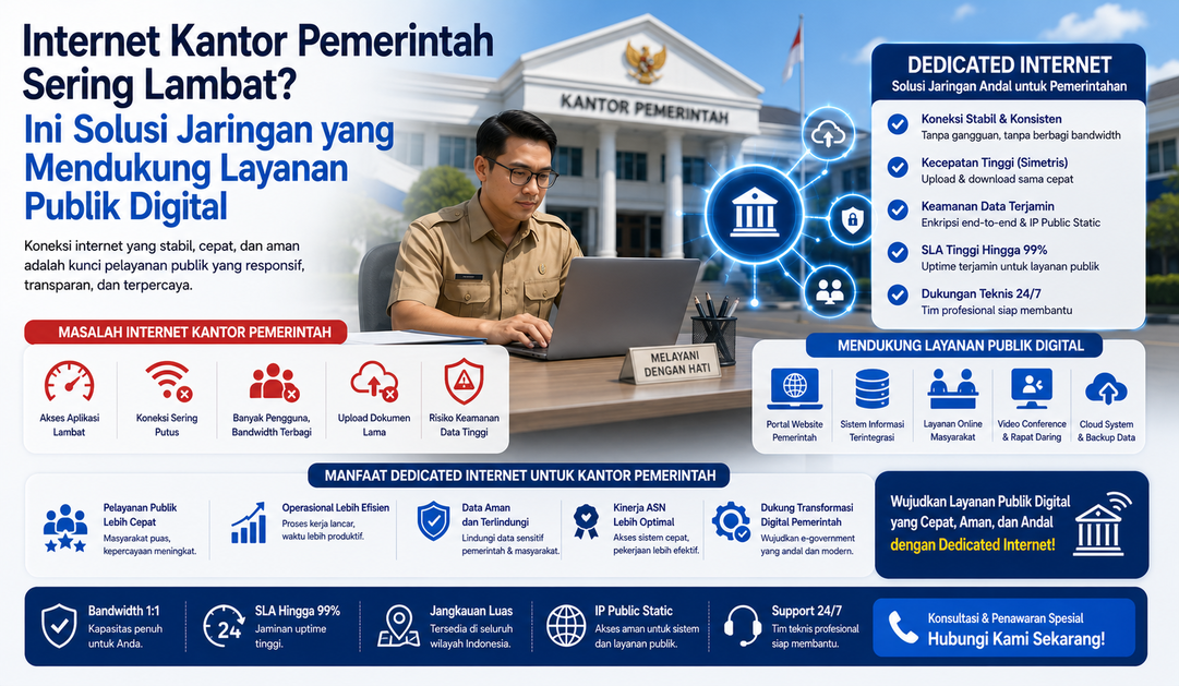 Internet Kantor Pemerintah Sering Lambat? Ini Solusi Jaringan yang Mendukung Layanan Publik Digital