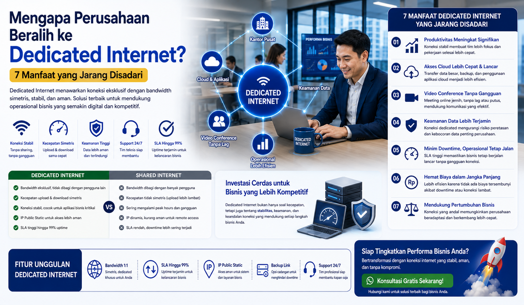 Mengapa Perusahaan Beralih ke Dedicated Internet? 7 Manfaat yang Jarang Disadari