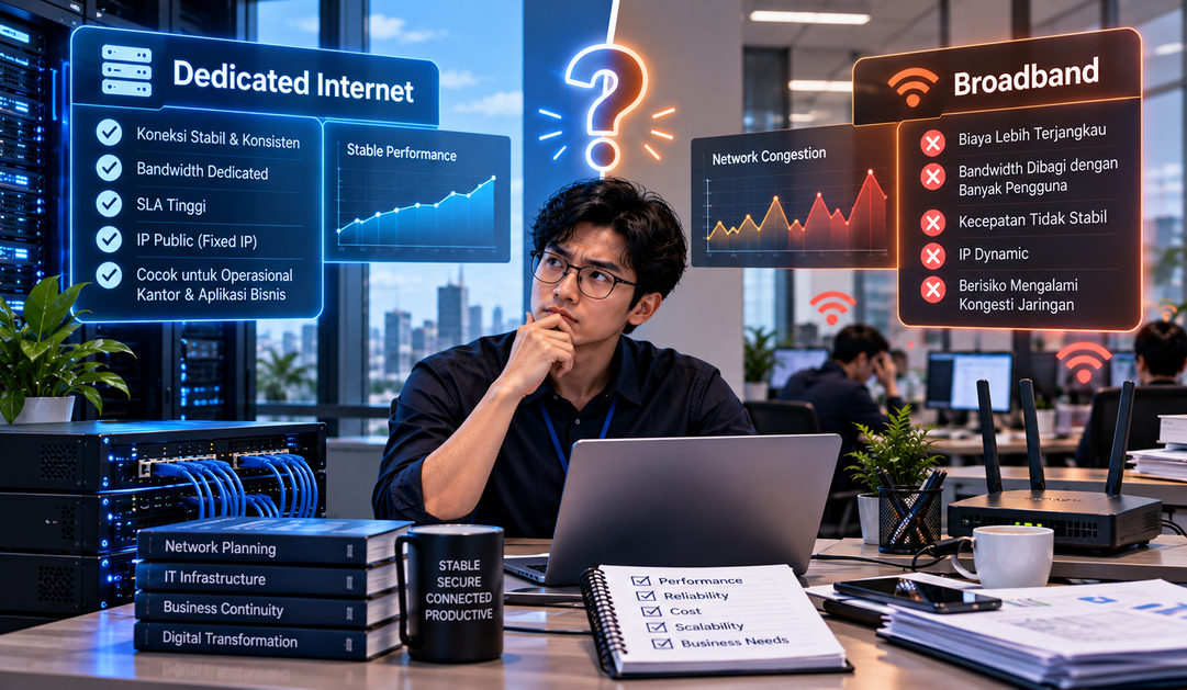 Internet Dedicated vs Broadband: Mana yang Lebih Tepat untuk Kebutuhan Kantor?