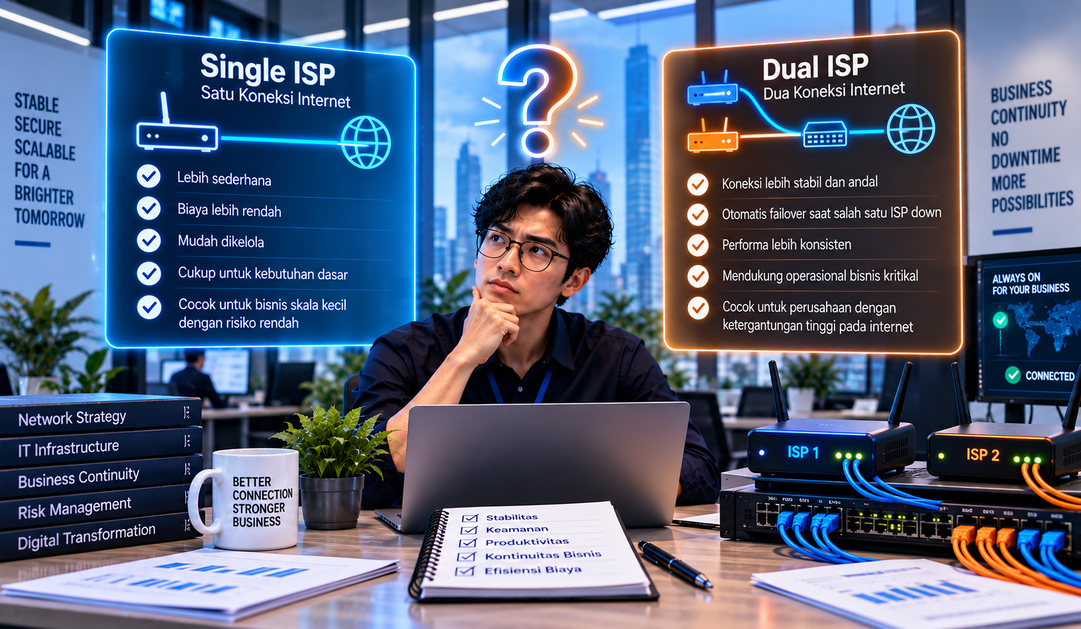 Single ISP vs Dual ISP: Apakah Perusahaan Benar-Benar Membutuhkan Dua Koneksi Internet?