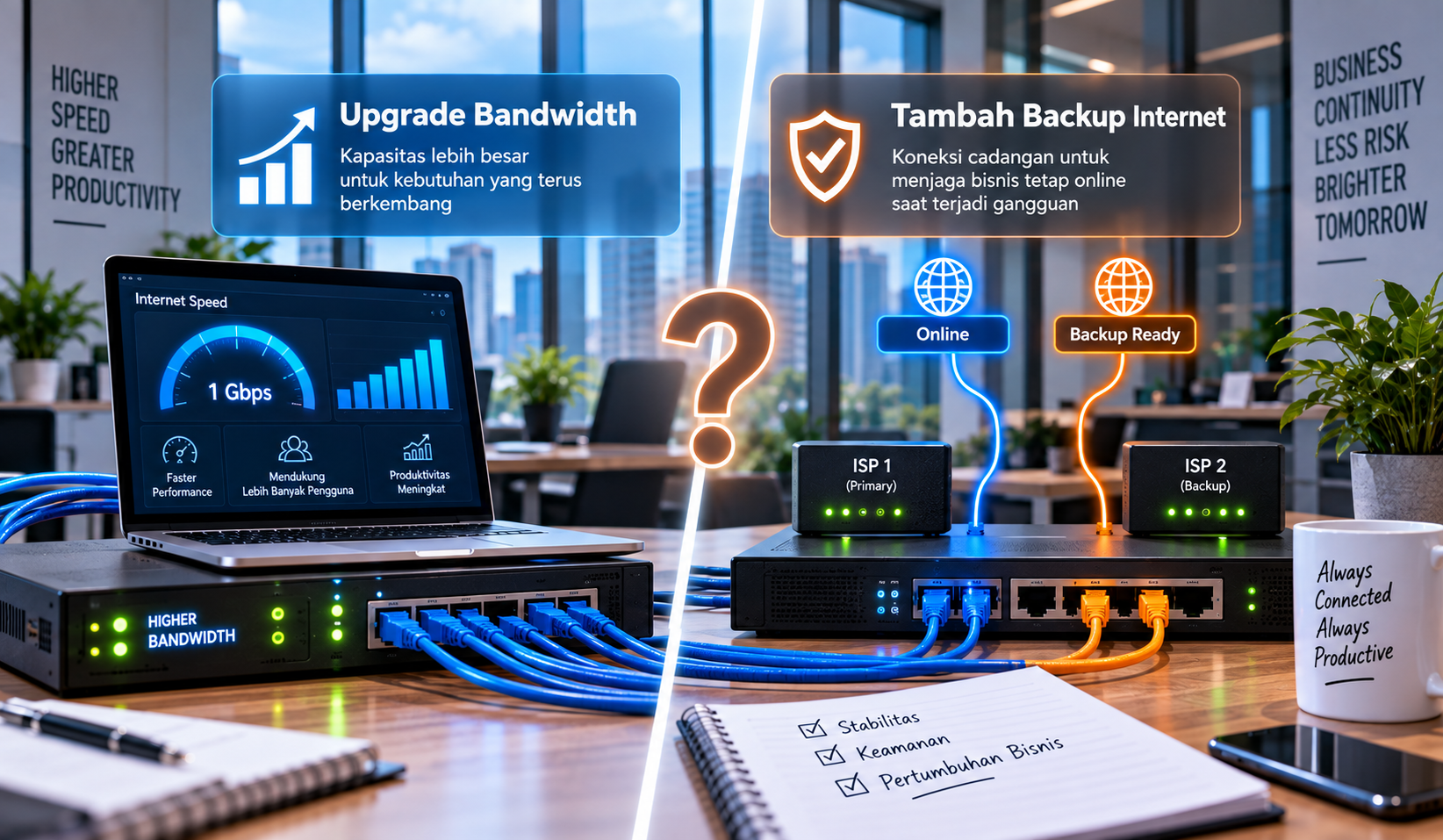 Upgrade Bandwidth vs Tambah Backup Internet: Mana yang Harus Diprioritaskan Perusahaan?